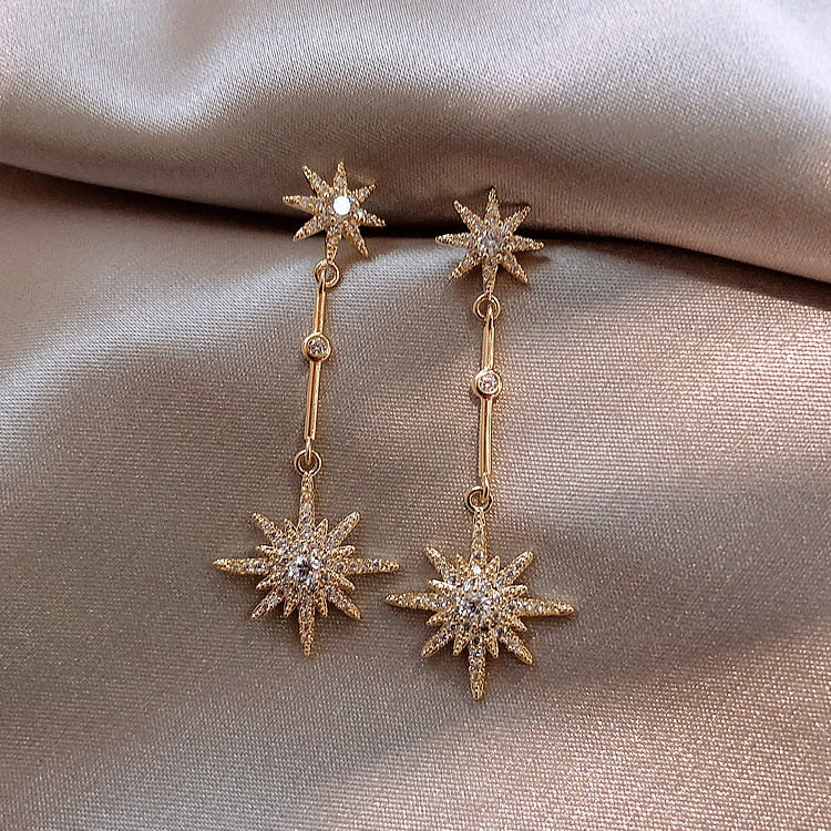 Wild Star Long Drop Beautiful Crafted Earrings