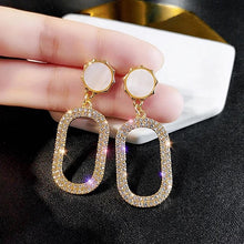 Load image into Gallery viewer, Luxury Shiny Crystal Gold Silver Color Drop Earrings
