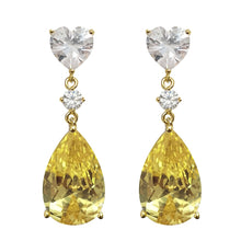 Load image into Gallery viewer, Delicate Young Lady Yellow Drop Earrings
