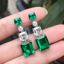 Load image into Gallery viewer, Green Yellow White Crystal Beautiful Drop Earrings
