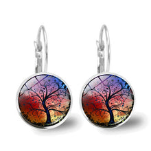 Load image into Gallery viewer, Tree of Life Glass Cabochon Fashion Earrings

