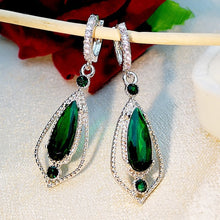 Load image into Gallery viewer, Luxury Exquisite Emerald inlaid Dangle Earrings

