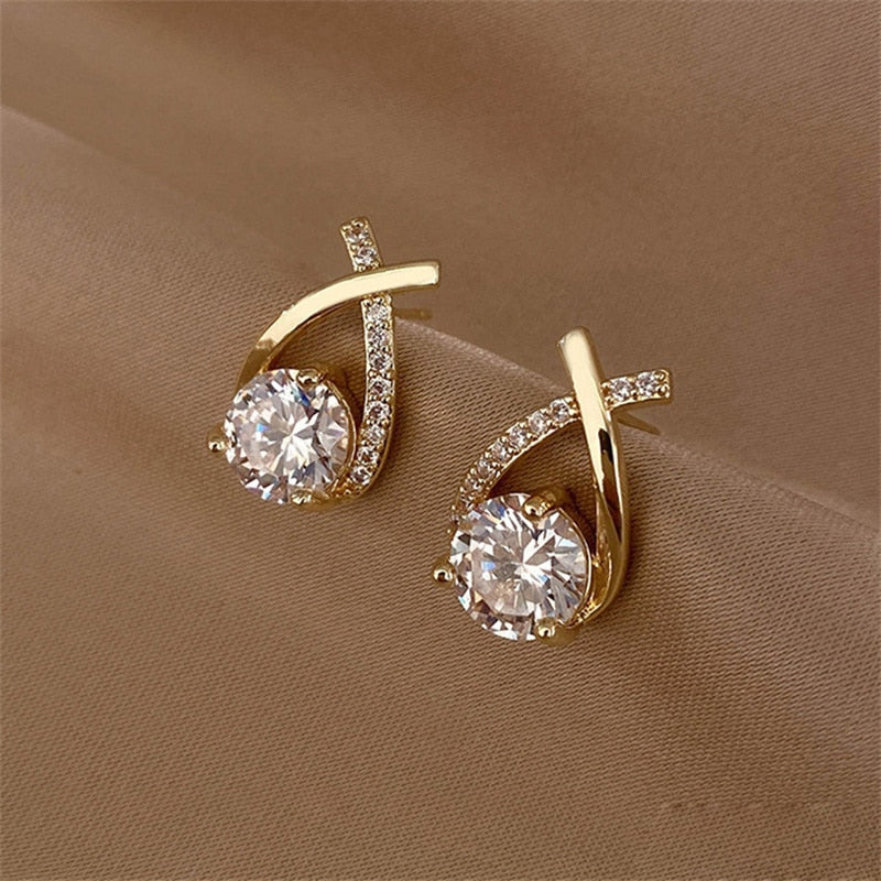 Fashion Cross Fishtail Elegant Stud Earrings