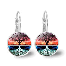 Load image into Gallery viewer, Tree of Life Glass Cabochon Fashion Earrings

