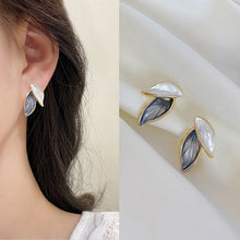 Load image into Gallery viewer, Trendy Fresh Lovely Sweet Grey Leaf Stud Earrings
