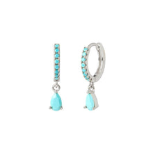 Load image into Gallery viewer, Zircon Water Drop Small Hoop Earrings is a go-to accessory to match a boho and casual day look.  It is perfect for a minimalist as well as the one who prefers to have multiple styles...
