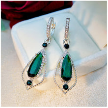 Load image into Gallery viewer, Luxury Exquisite Emerald inlaid Dangle Earrings
