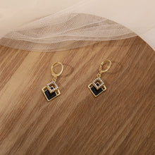 Load image into Gallery viewer, Black Rhombus Multi Pendants Drop Earrings
