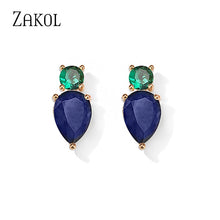 Load image into Gallery viewer, Multi color Water Drop Zircon Stud Earrings
