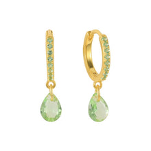 Load image into Gallery viewer, Zircon Water Drop Small Hoop Earrings is a go-to accessory to match a boho and casual day look.  It is perfect for a minimalist as well as the one who prefers to have multiple styles...
