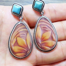 Load image into Gallery viewer, Ethnic Brown Water Drop Stone Earrings
