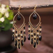 Load image into Gallery viewer, Classic Colorful Crystal Beads Tassel Earrings
