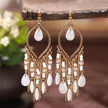 Load image into Gallery viewer, Classic Colorful Crystal Beads Tassel Earrings
