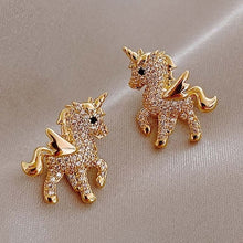 Load image into Gallery viewer, Cute Unicorn Rhinestone Stud Earrings
