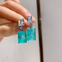 Load image into Gallery viewer, Elegant Blue Stone Dangle Earrings
