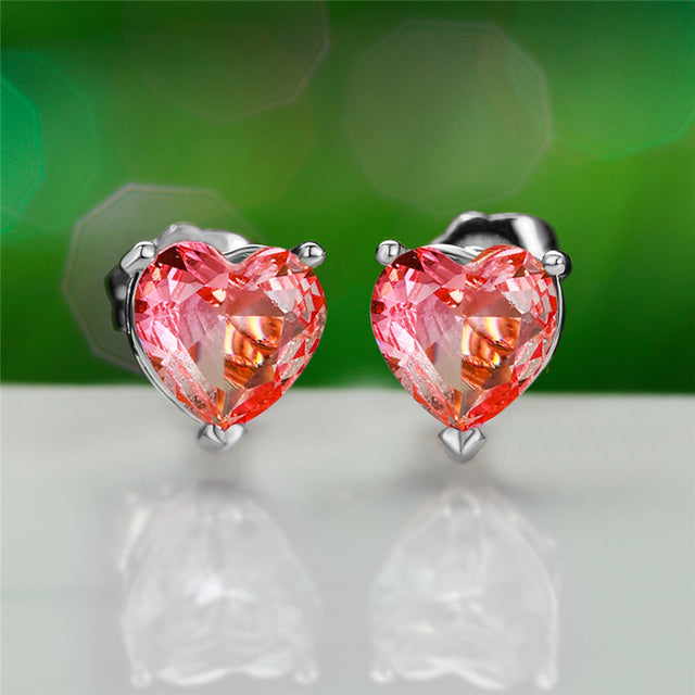 Mini Crystal Heart Stud Earrings