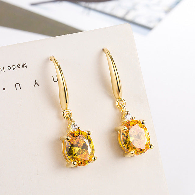 Fabulous Yellow Crystal Drop Earrings