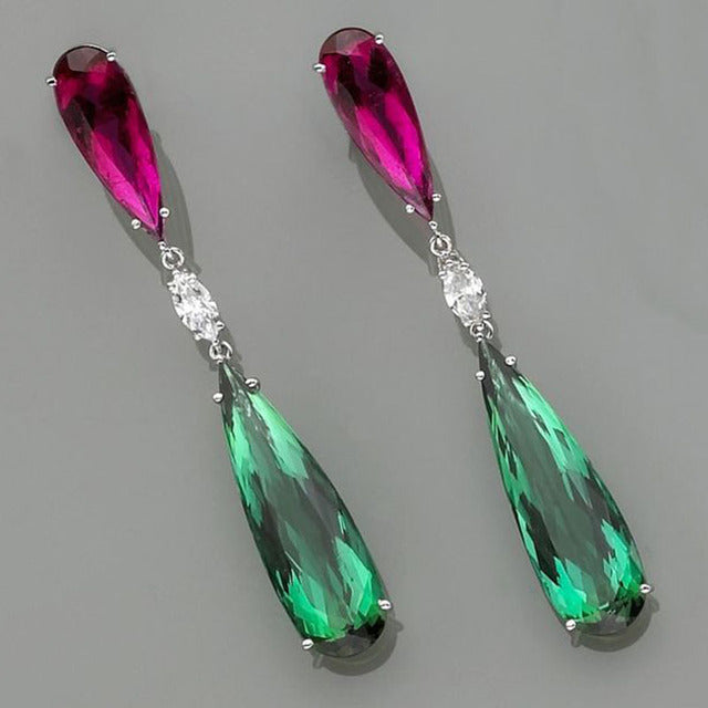 Luxury Multi color Crystal Drop Earrings